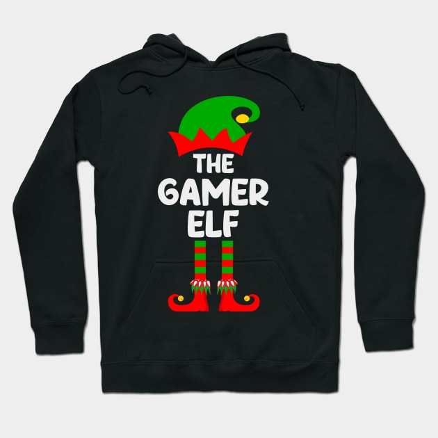 Gamer Elf Matching Family Group Christmas Party Pajama Hoodie by DragonTees